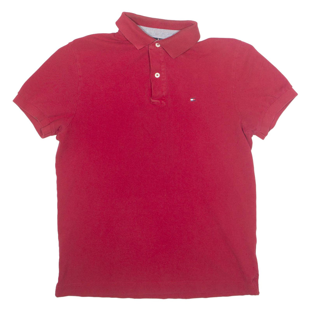 TOMMY HILFIGER Mens Polo Shirt Red M