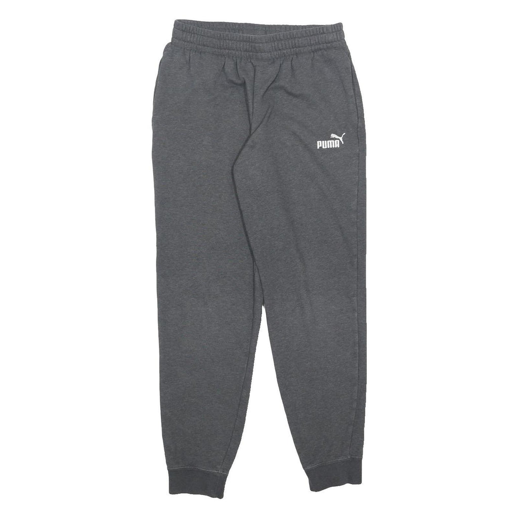 PUMA Mens Joggers Grey S W26 L27 Cotton Blend Slim Tapered Sportswear Logo