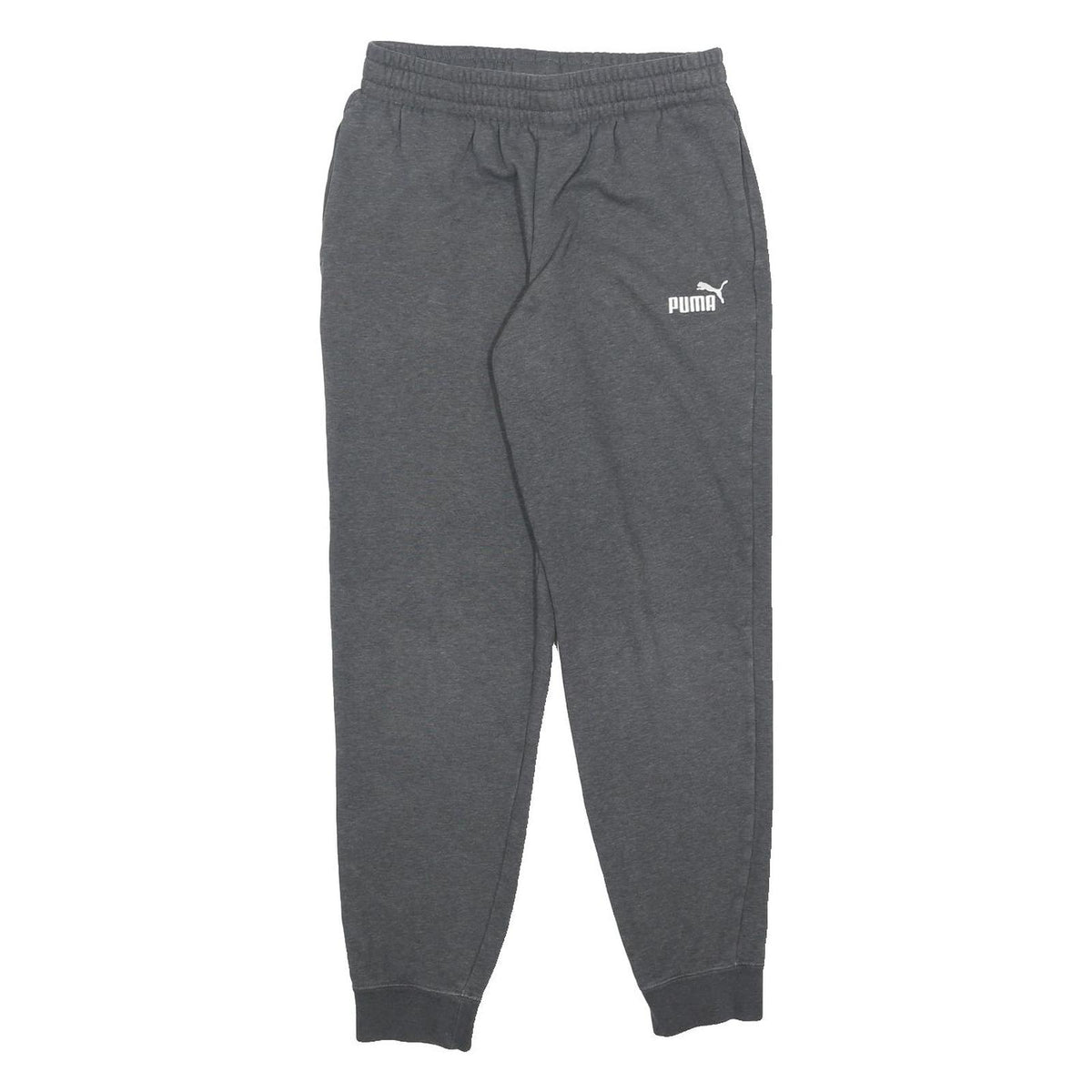 PUMA Mens Joggers Grey S W26 L27 Cotton Blend Slim Tapered Sportswear Logo