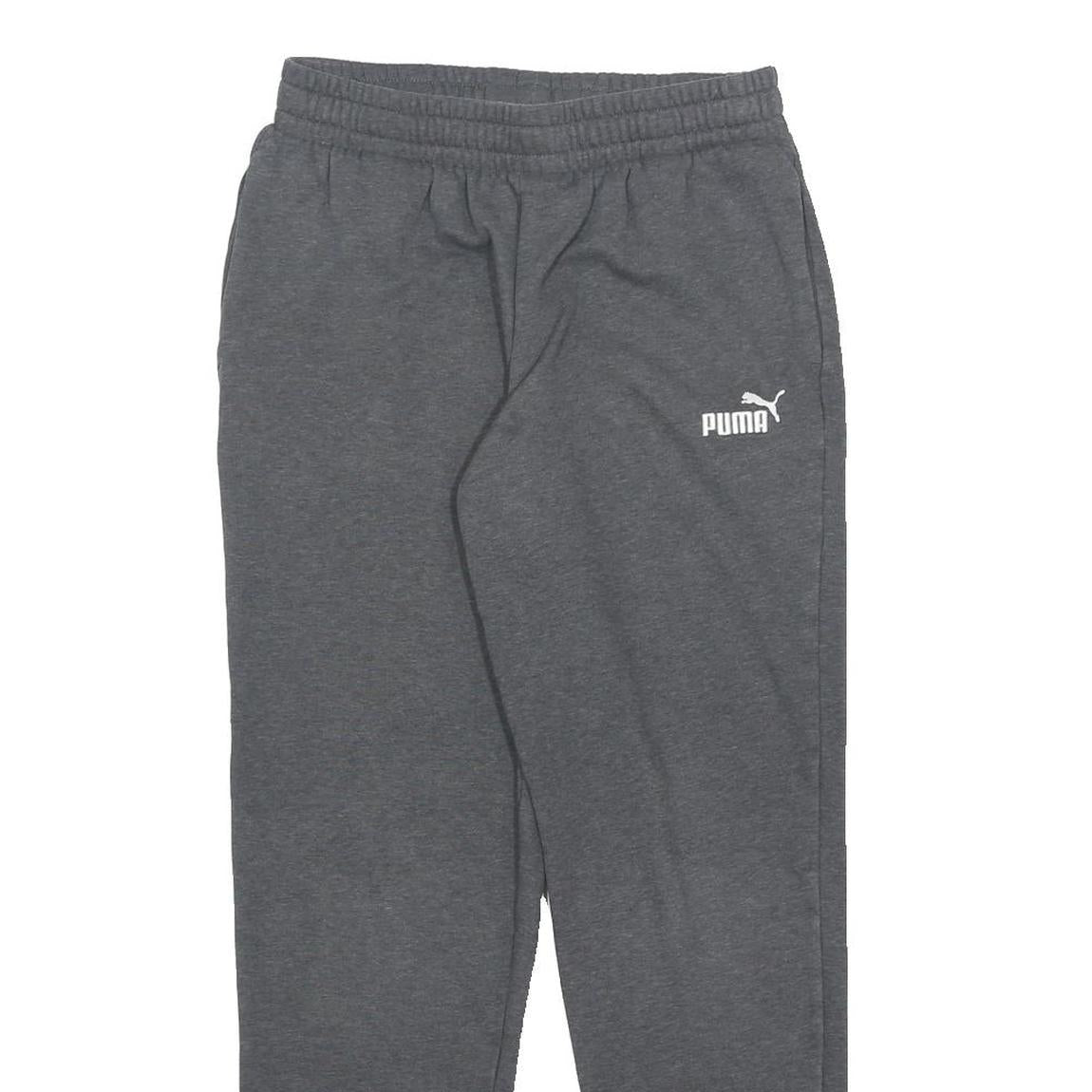 PUMA Mens Joggers Grey S W26 L27 Cotton Blend Slim Tapered Sportswear Logo