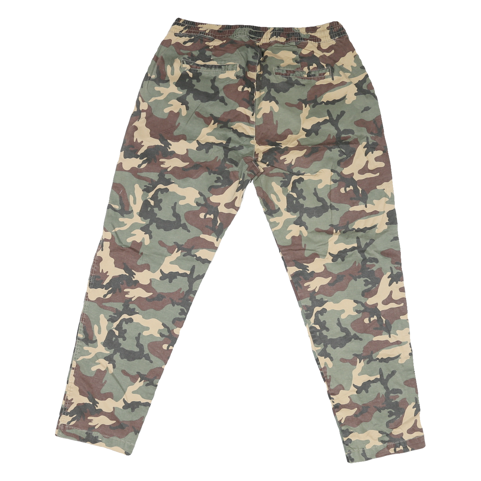 Mens Cotton Blend Regular Fit Camouflage Print Drawstring Trousers W26 L26