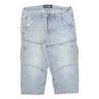 ANGELO LITRICO Mens Light Blue Denim Casual Shorts M W32 Cotton Blend