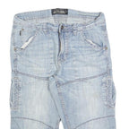 ANGELO LITRICO Mens Light Blue Denim Casual Shorts M W32 Cotton Blend