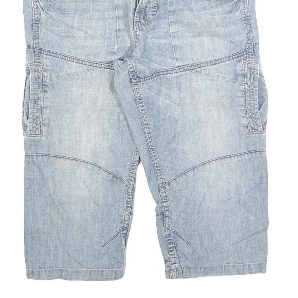 ANGELO LITRICO Mens Light Blue Denim Casual Shorts M W32 Cotton Blend