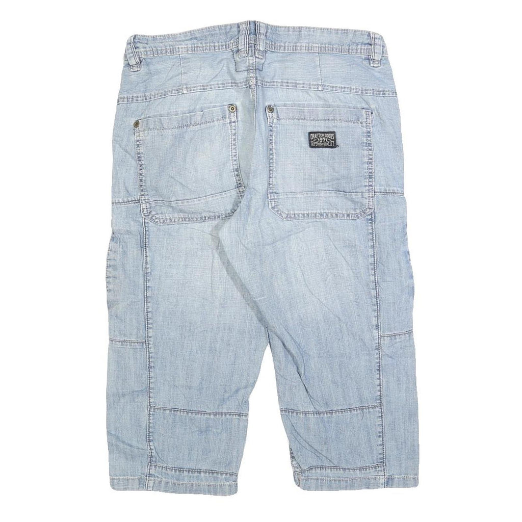 ANGELO LITRICO Mens Light Blue Denim Casual Shorts M W32 Cotton Blend