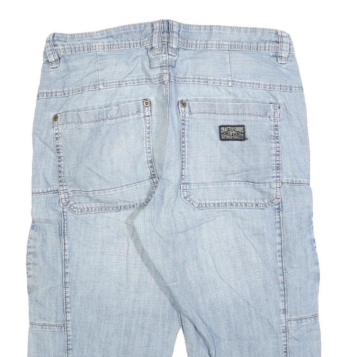 ANGELO LITRICO Mens Light Blue Denim Casual Shorts M W32 Cotton Blend