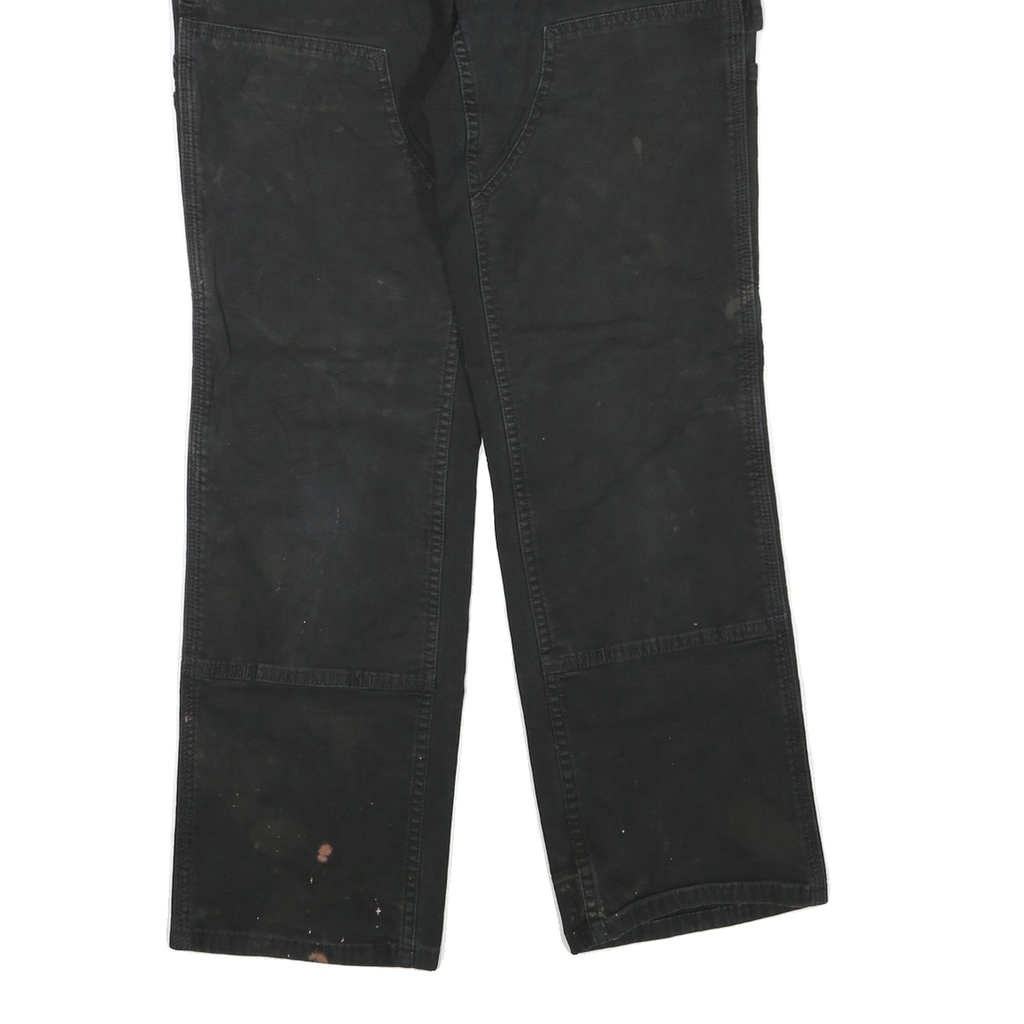 CARHARTT Womens Loose Black Denim W28 L28 Workwear Cotton Blend Zip Jeans