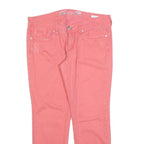 7 FOR ALL MANKIND Womens Slim Pink Denim Jeans W36 L28 Stylish Cotton Blend Zip