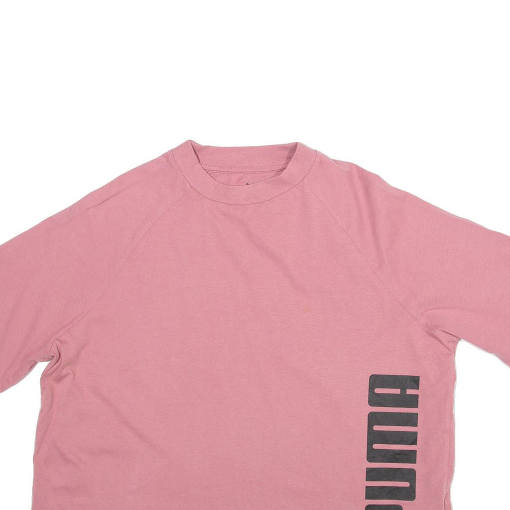 PUMA Womens T-Shirt Pink High Neck L