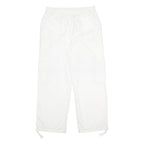 ASOS Womens White Relaxed Straight Trousers W34 L31 Casual Cotton Zip Pockets