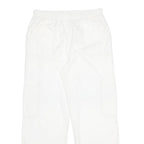 ASOS Womens White Relaxed Straight Trousers W34 L31 Casual Cotton Zip Pockets