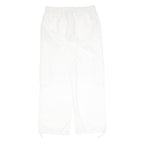 ASOS Womens White Relaxed Straight Trousers W34 L31 Casual Cotton Zip Pockets