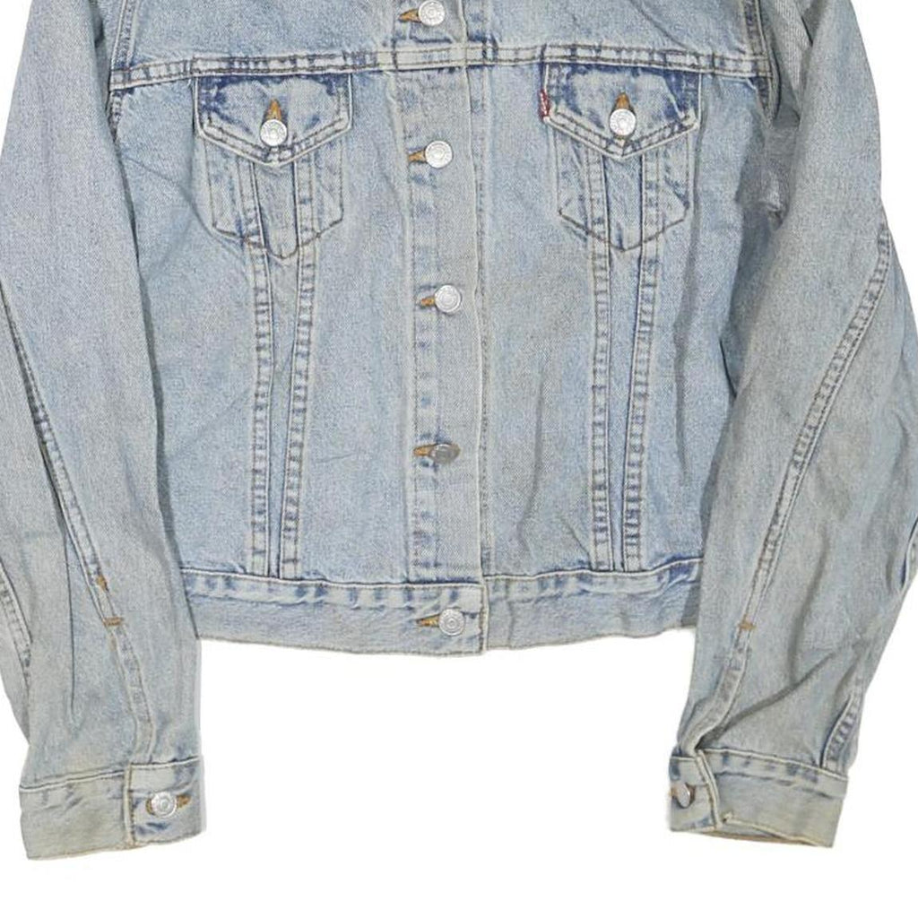 LEVI'S Womens Blue Denim Jacket L Cotton Blend Button Classic Casual Retro