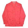 AMEREX Womens Red Nylon Button Jacket M Plain Lightweight Casual Outerwear