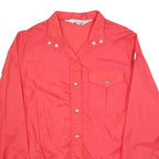 AMEREX Womens Red Nylon Button Jacket M Plain Lightweight Casual Outerwear