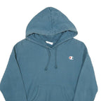 CHAMPION REVERSE WEAVE Womens Blue Pullover Hoodie S Cotton Blend Casual