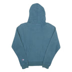 CHAMPION REVERSE WEAVE Womens Blue Pullover Hoodie S Cotton Blend Casual
