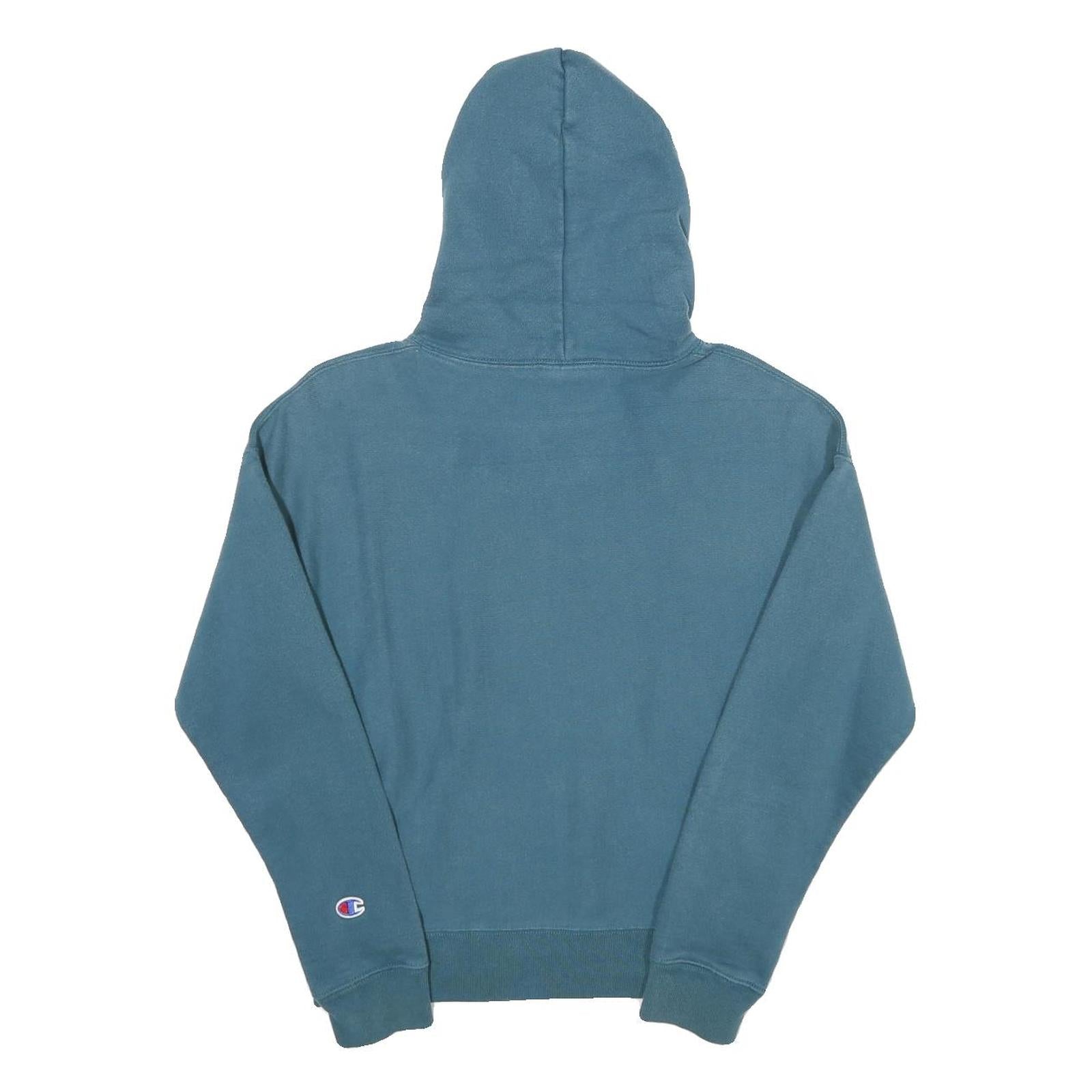 CHAMPION REVERSE WEAVE Womens Blue Pullover Hoodie S Cotton Blend Casual
