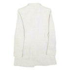 ZARA Womens White Cotton Blend Button Jacket M Woven Classic Tailored