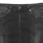 BURBERRY BRIT Womens Black Cotton Mini Denim Skirt UK 10 Zip Pockets Stylish