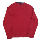 CHAPS Mens Red Classic Jumper V-Neck Basic Knit XL Cotton Blend Comfortable