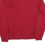 CHAPS Mens Red Classic Jumper V-Neck Basic Knit XL Cotton Blend Comfortable