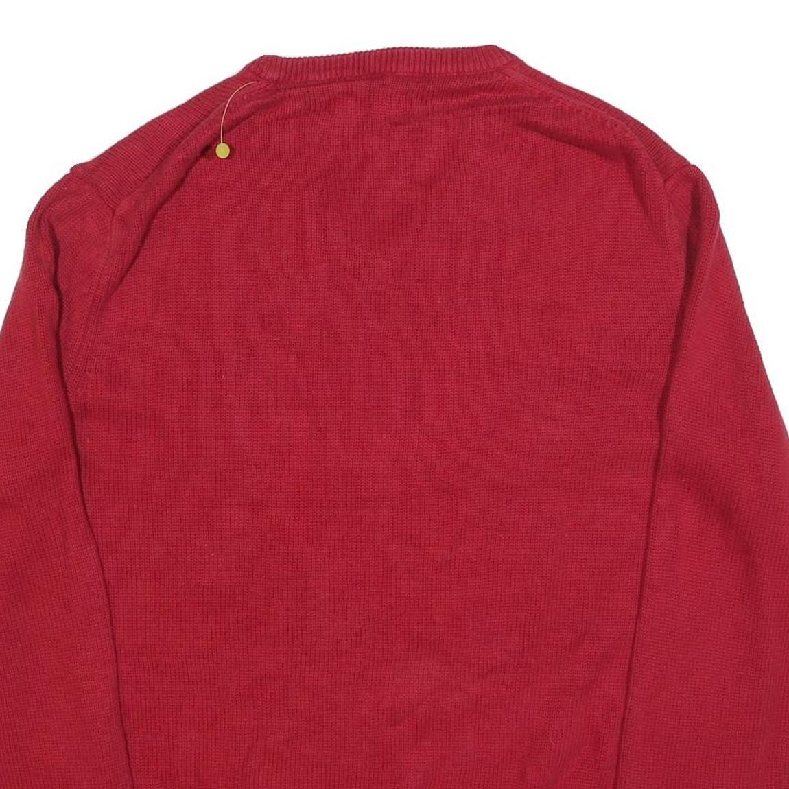 CHAPS Mens Red Classic Jumper V-Neck Basic Knit XL Cotton Blend Comfortable