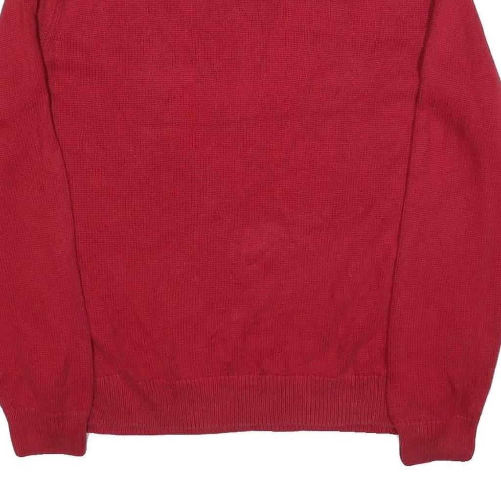 CHAPS Mens Red Classic Jumper V-Neck Basic Knit XL Cotton Blend Comfortable