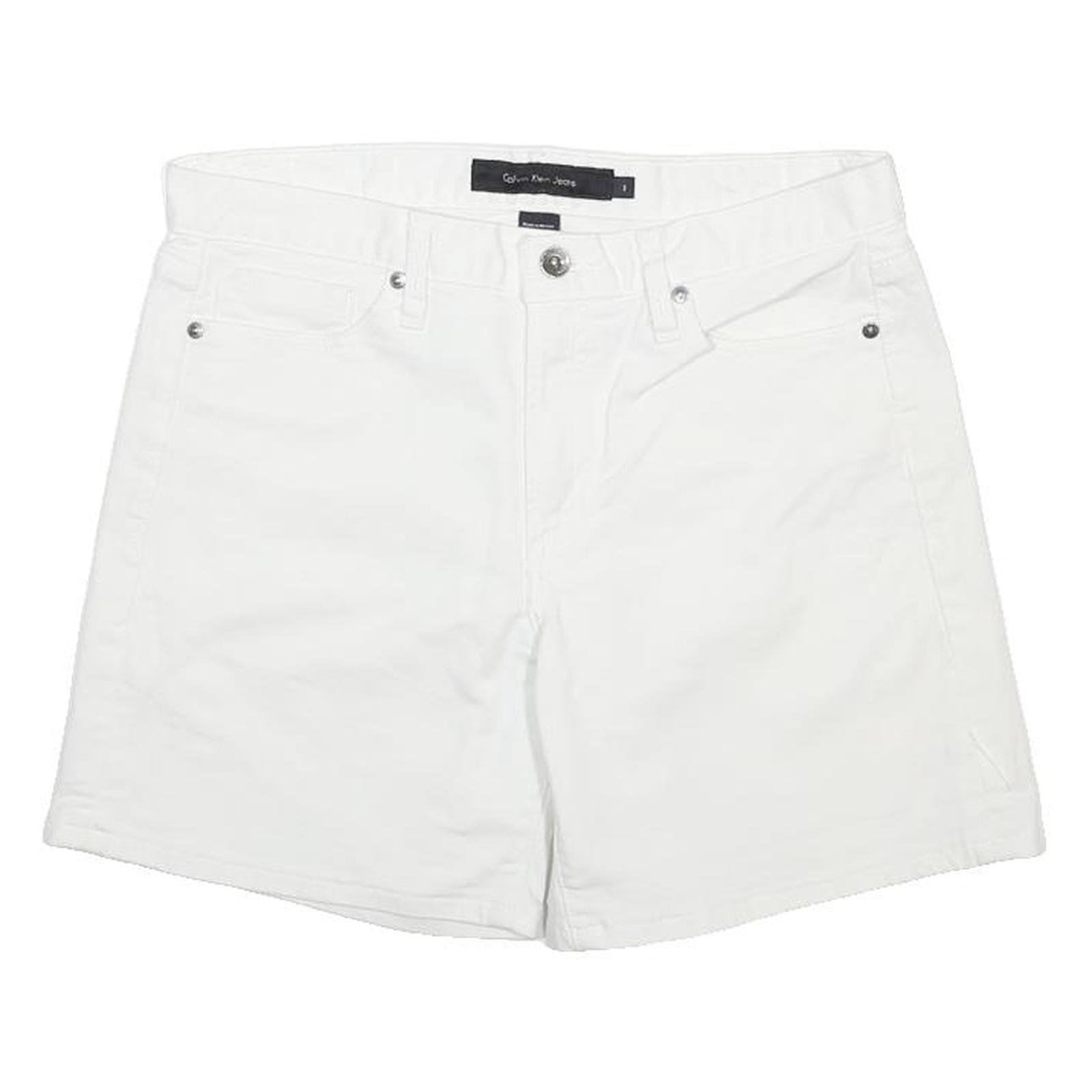 CALVIN KLEIN JEANS Womens White Cotton Blend Casual Shorts M W32