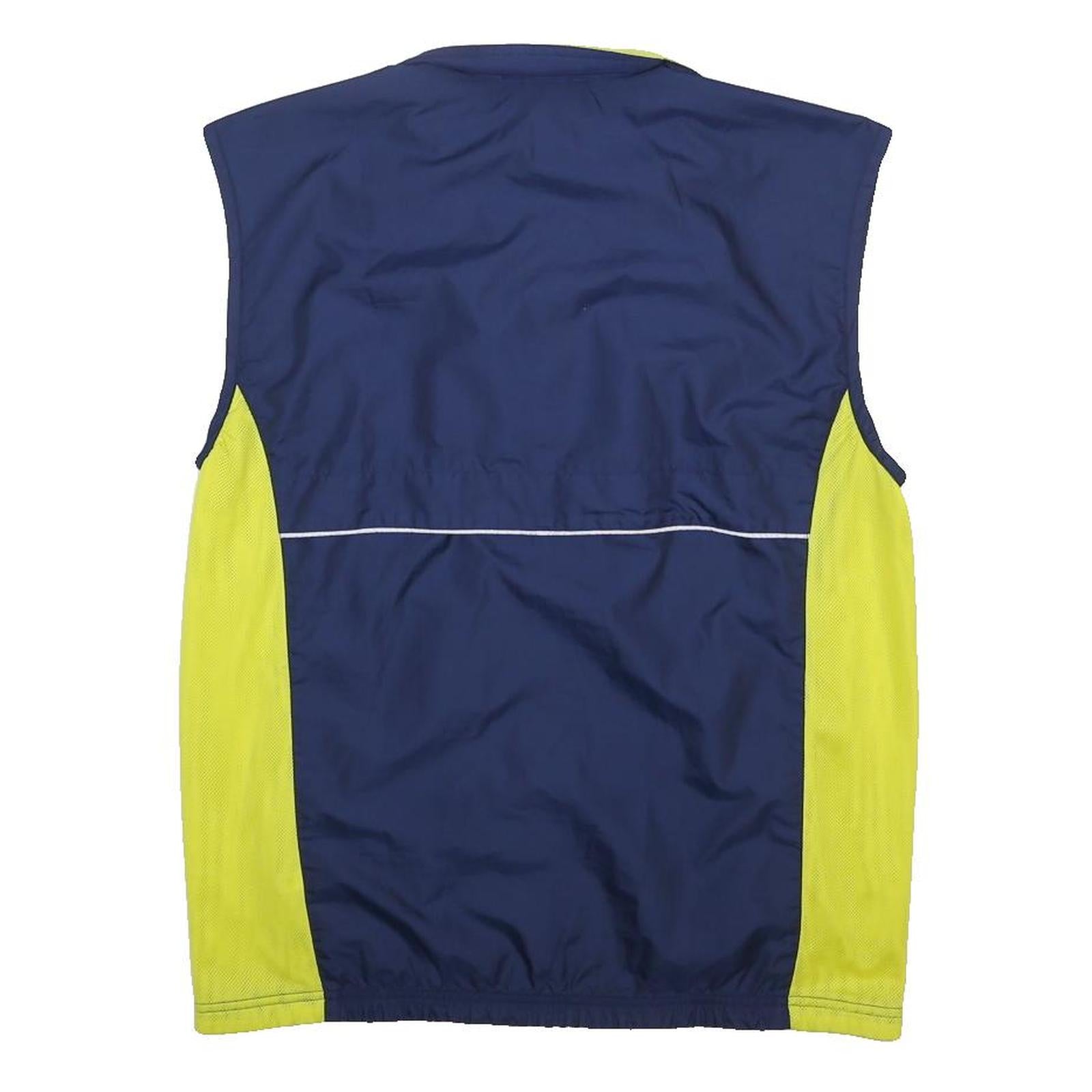 ADIDAS Mens Blue & Yellow Zip Jacket M Polyester Sports Fitness Casual