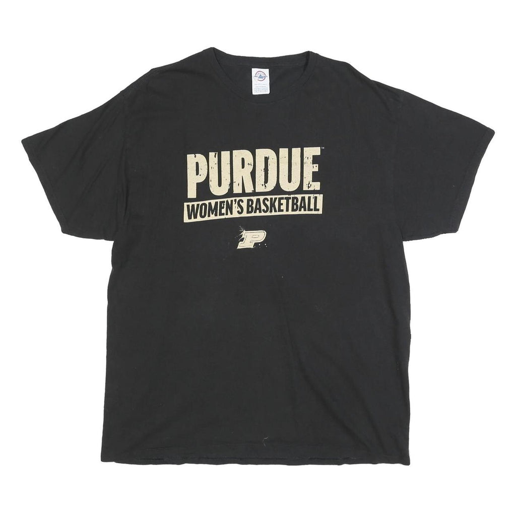 DELTA Mens Black Purdue Womens Basketball Graphic T-Shirt XL Crew Neck Short