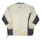 WILSON Mens Beige & Navy Windbreaker Jacket S Nylon Sports Casual Retro