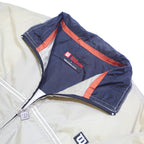 WILSON Mens Beige & Navy Windbreaker Jacket S Nylon Sports Casual Retro