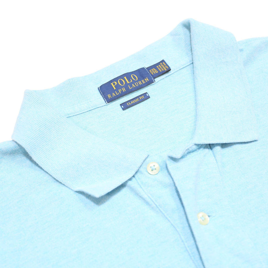 POLO RALPH LAUREN Mens Blue Short Sleeve Plain 2XL Cotton Polo Shirt Classic