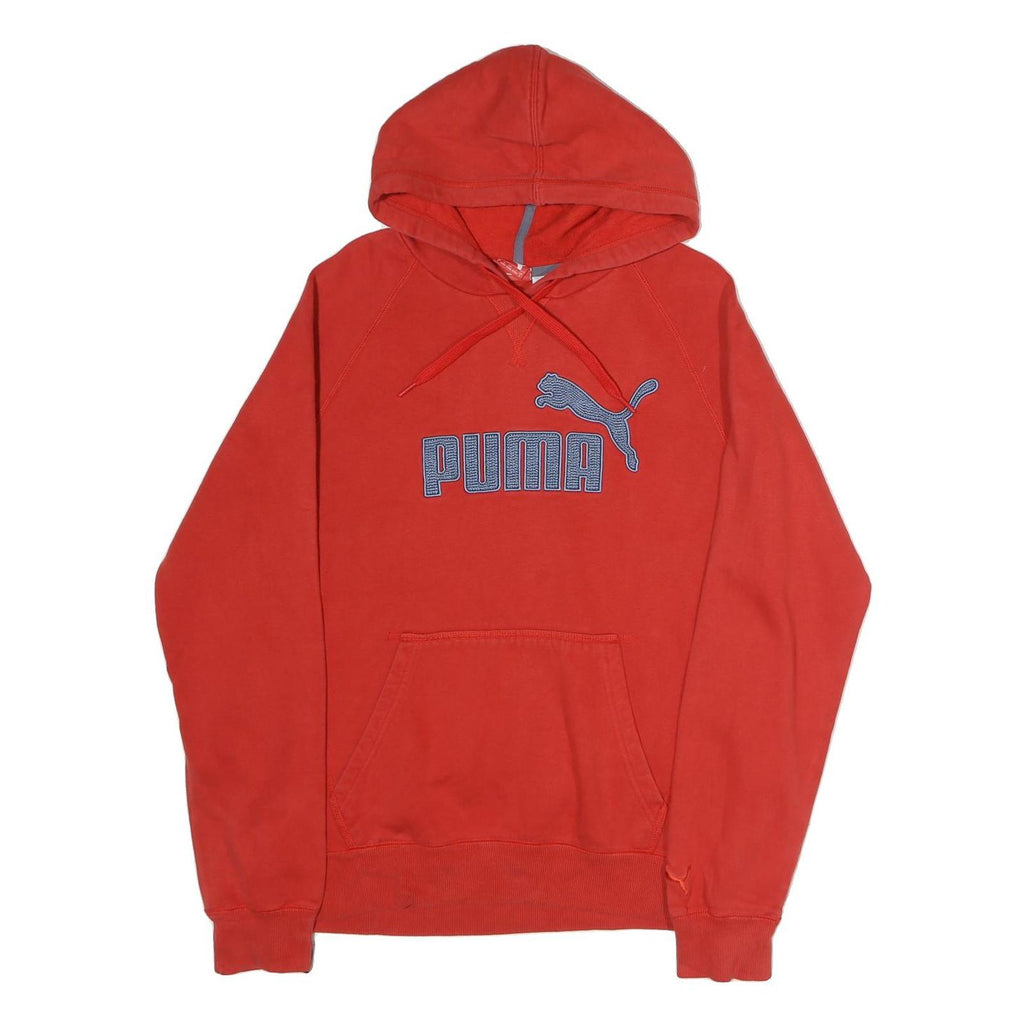PUMA Mens Red Hoodie L Cotton Pullover Casual Sportswear