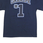 GILDAN Mens Blue Grandpa #1 Graphic T-Shirt L Short Sleeve Crew Neck Casual