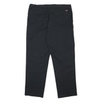 DICKIES Mens Black Cotton Blend Regular Straight Trousers W36 L30 Workwear Zip