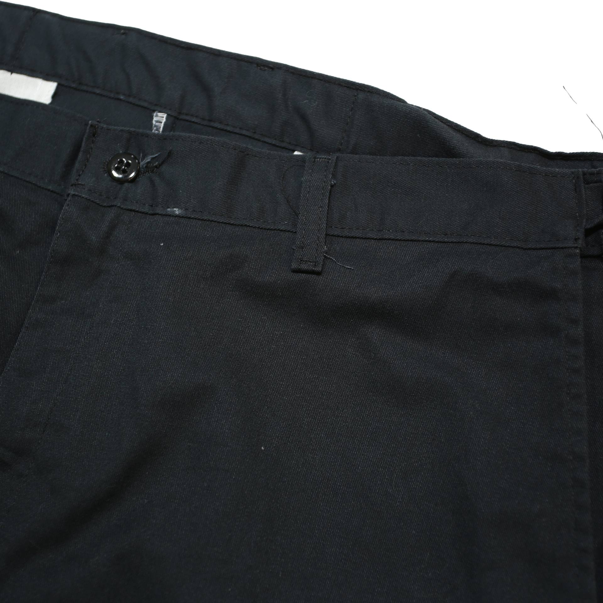 DICKIES Mens Black Cotton Blend Regular Straight Trousers W36 L30 Workwear Zip