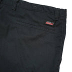 DICKIES Mens Black Cotton Blend Regular Straight Trousers W36 L30 Workwear Zip