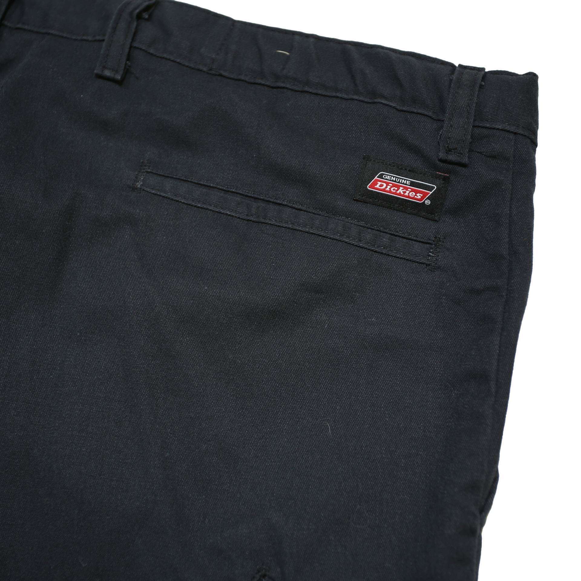 DICKIES Mens Black Cotton Blend Regular Straight Trousers W36 L30 Workwear Zip