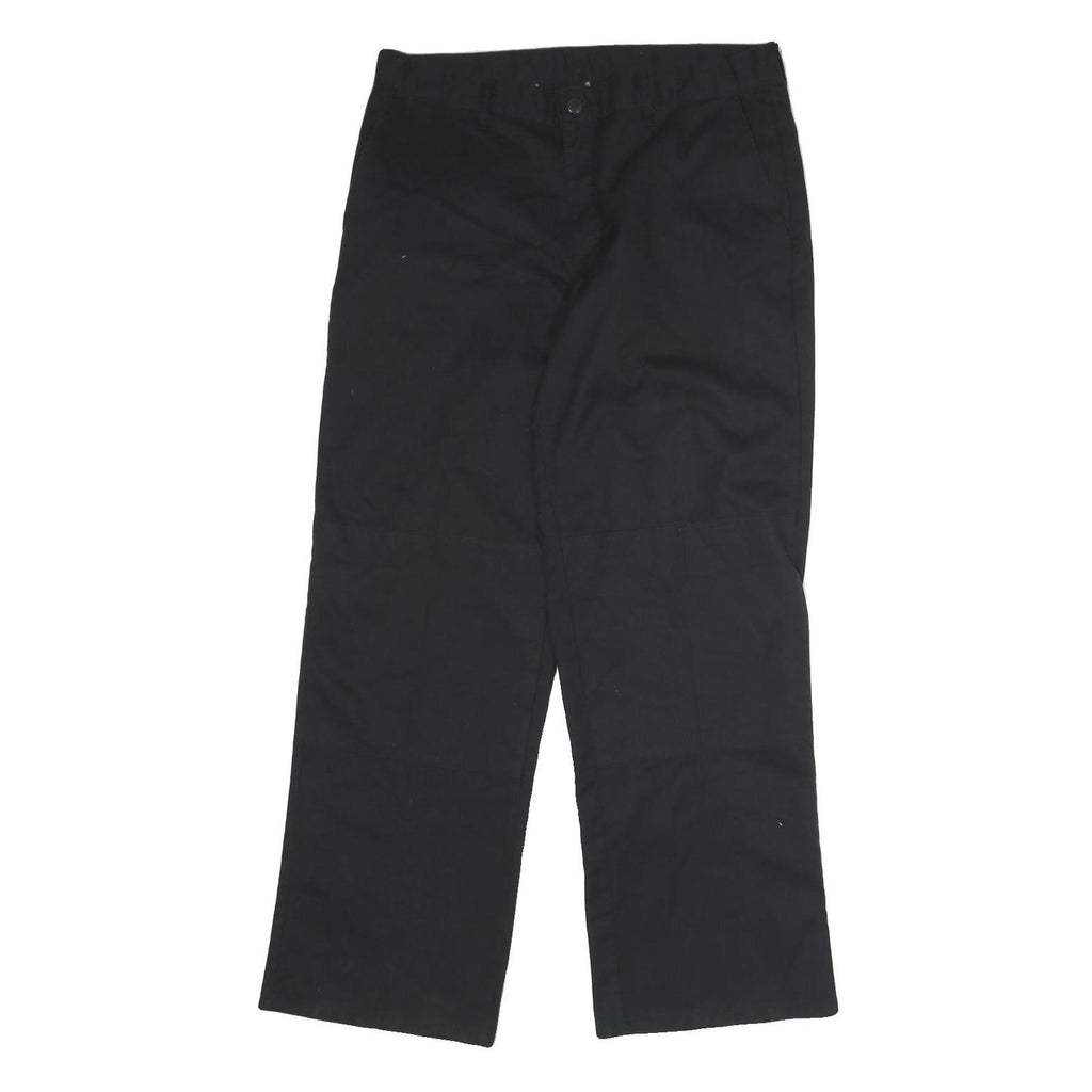 DICKIES Mens Cotton Black Regular Straight Trousers W32 L30 Workwear Zip Closure