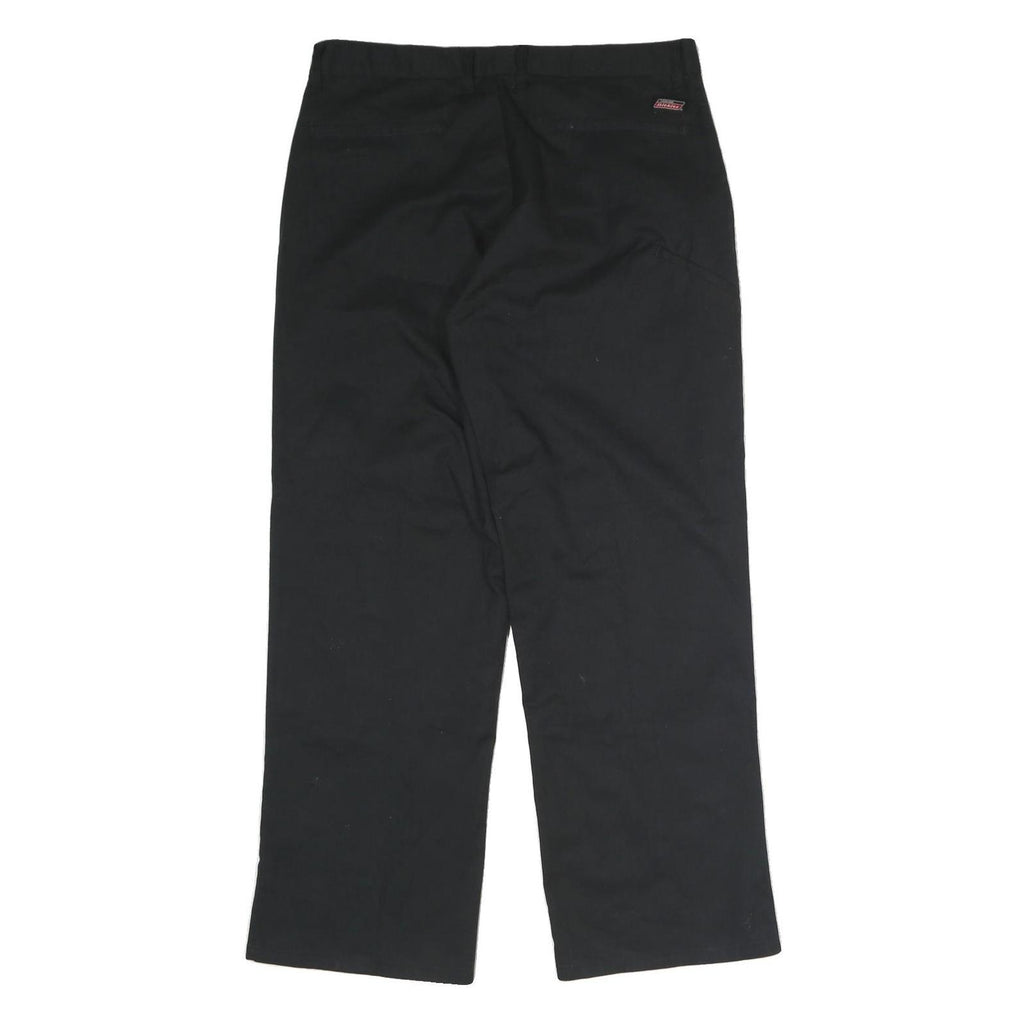 DICKIES Mens Cotton Black Regular Straight Trousers W32 L30 Workwear Zip Closure