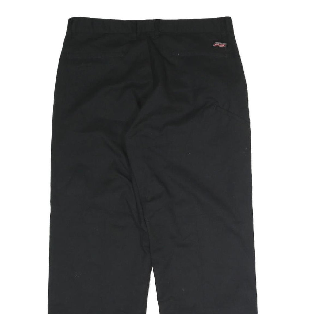 DICKIES Mens Cotton Black Regular Straight Trousers W32 L30 Workwear Zip Closure