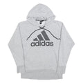 ADIDAS Womens Grey Hoodie S Cotton Blend Pullover Casual Sweatshirt