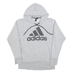 ADIDAS Womens Grey Hoodie S Cotton Blend Pullover Casual Sweatshirt