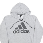 ADIDAS Womens Grey Hoodie S Cotton Blend Pullover Casual Sweatshirt