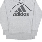 ADIDAS Womens Grey Hoodie S Cotton Blend Pullover Casual Sweatshirt