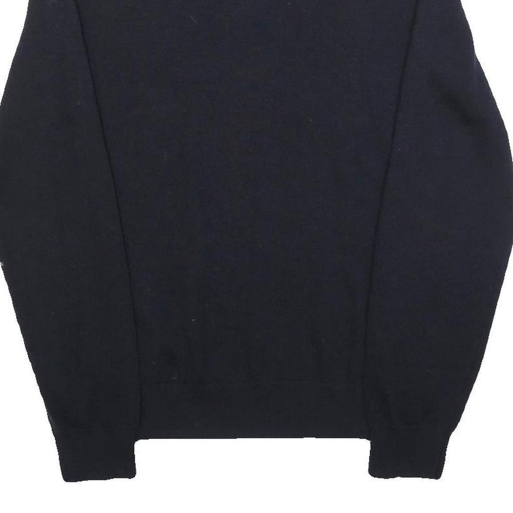 CALVIN KLEIN Mens Navy Plain V-Neck Basic Knit Jumper M Wool Classic Soft