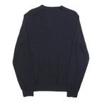 CALVIN KLEIN Mens Navy Plain V-Neck Basic Knit Jumper M Wool Classic Soft