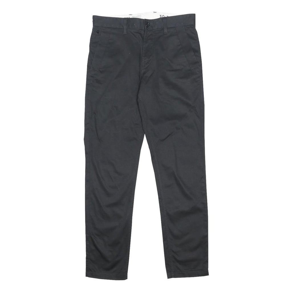 G-STAR Mens Cotton Blend Black Slim Straight Trousers W30 L30 Stylish Zip